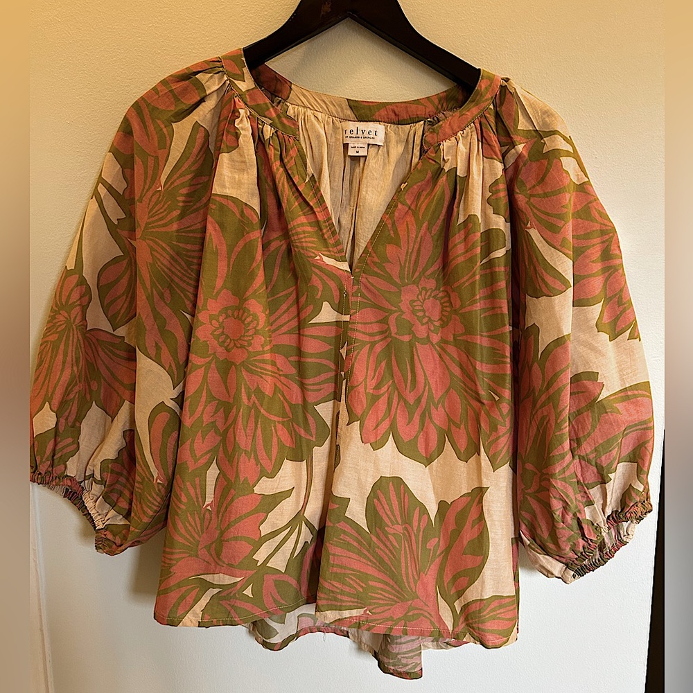 Velvet Printed Boho Top